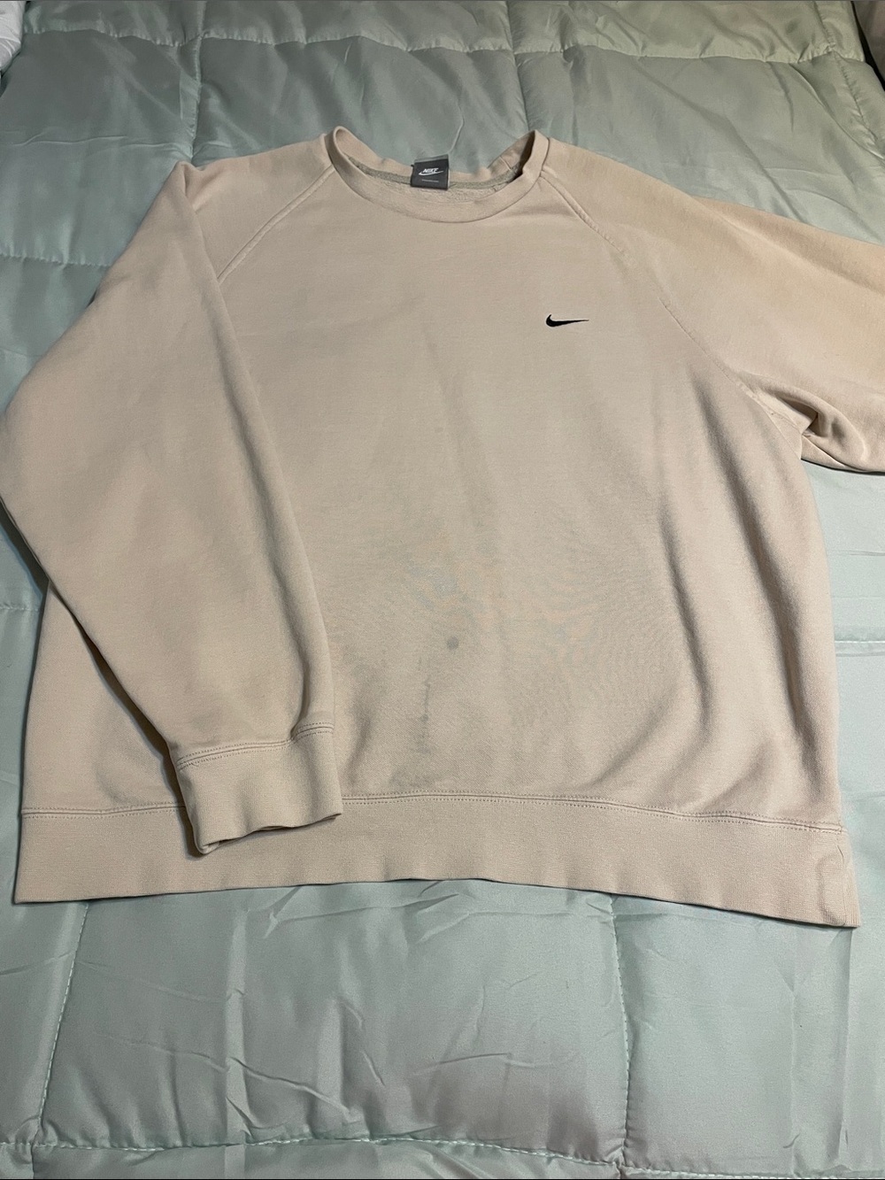 Nike Crewneck Sweatshirt in Light Beige with Black Swoosh